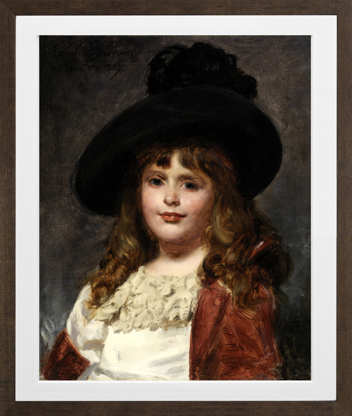 Carolus-Duran Print, Laura at Seven (1887) — brown frame