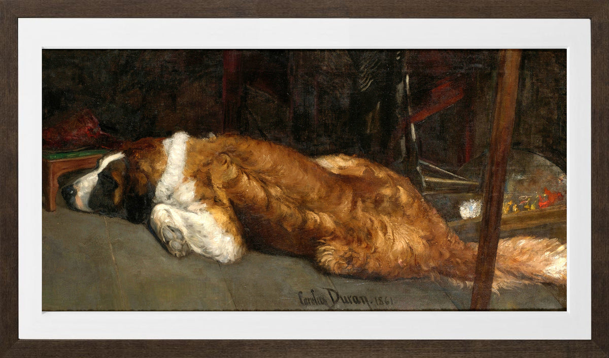 Carolus-Duran Print, Le Chien (The Dog) (1861) — brown frame