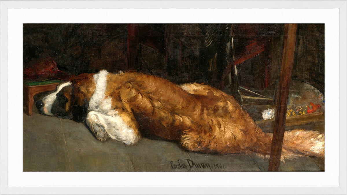 Carolus-Duran Print, Le Chien (The Dog) (1861) — white frame