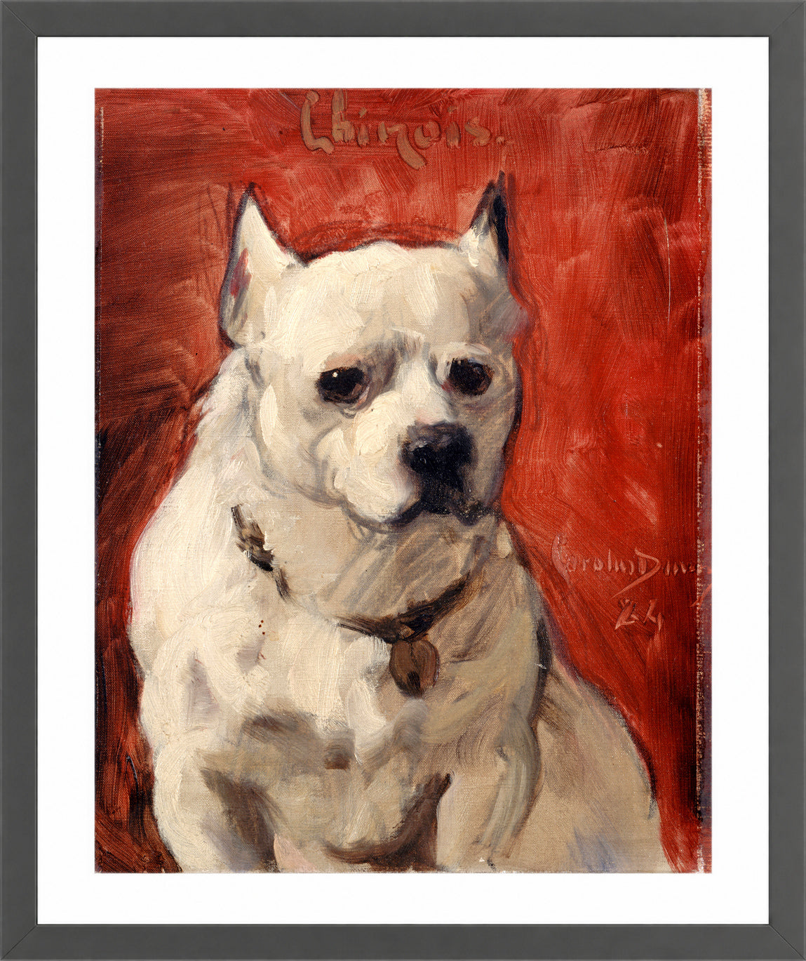 Carolus-Duran Print, Le Chien Chinois (The Chinese Dog) (1884) — dark grey frame