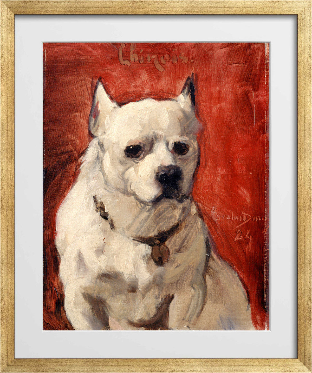 Carolus-Duran Print, Le Chien Chinois (The Chinese Dog) (1884) — gold frame