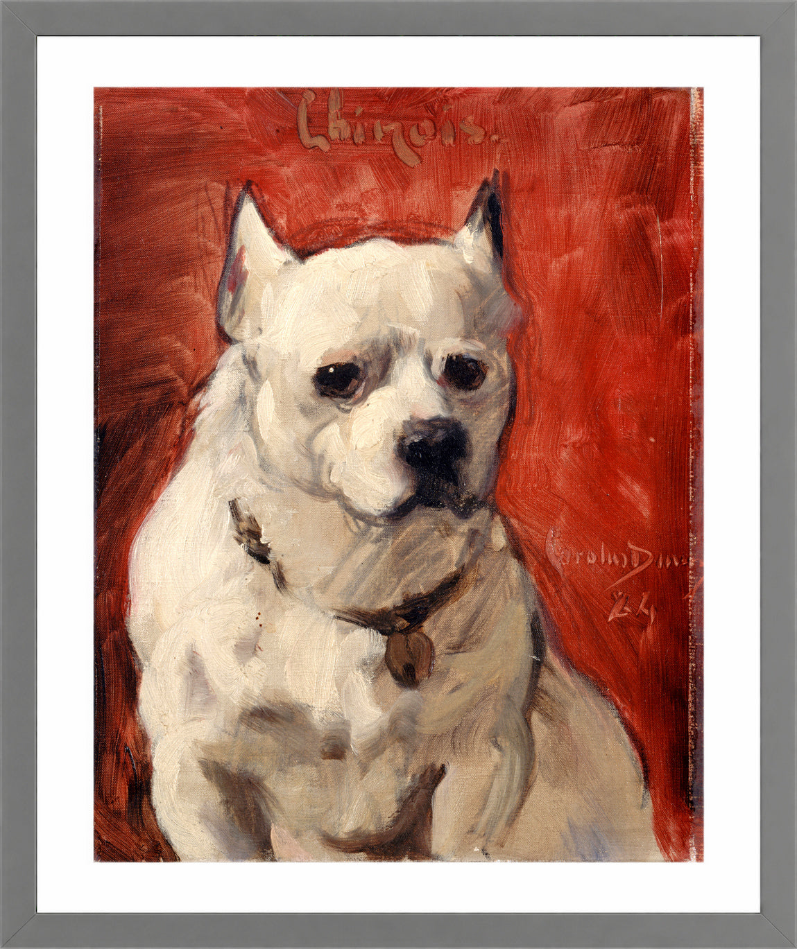 Carolus-Duran Print, Le Chien Chinois (The Chinese Dog) (1884) — light grey frame