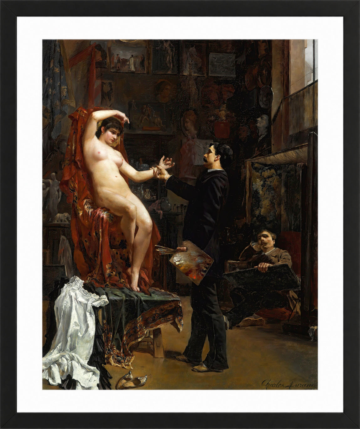 Carolus-Duran Print, Manette Salomon (1883) — black frame