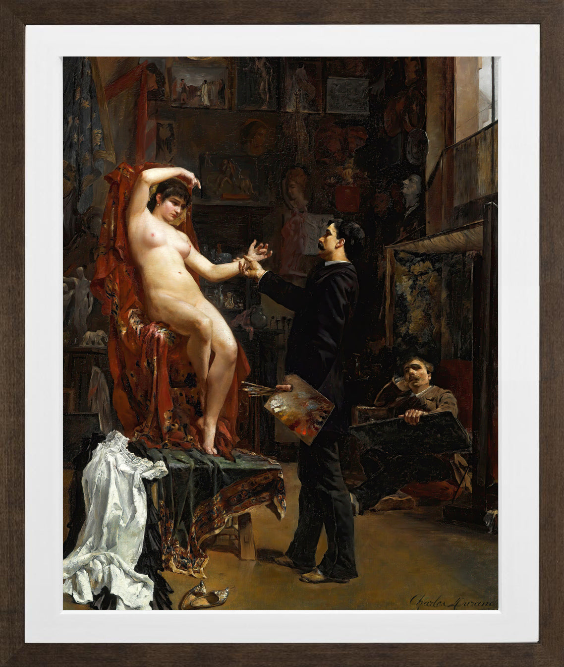 Carolus-Duran Print, Manette Salomon (1883) — brown frame