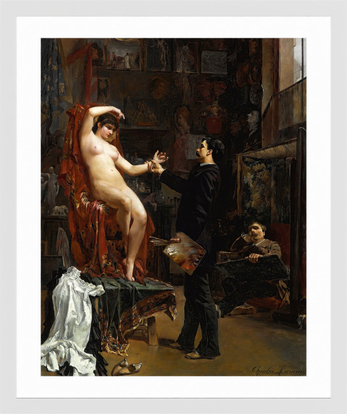 Carolus-Duran Print, Manette Salomon (1883) — white frame