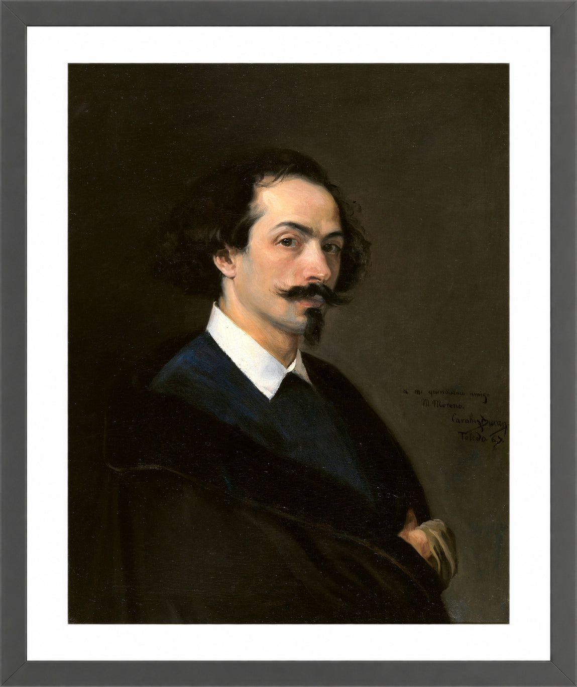 Carolus-Duran Print, Painter Matías Moreno (1867) — dark grey frame