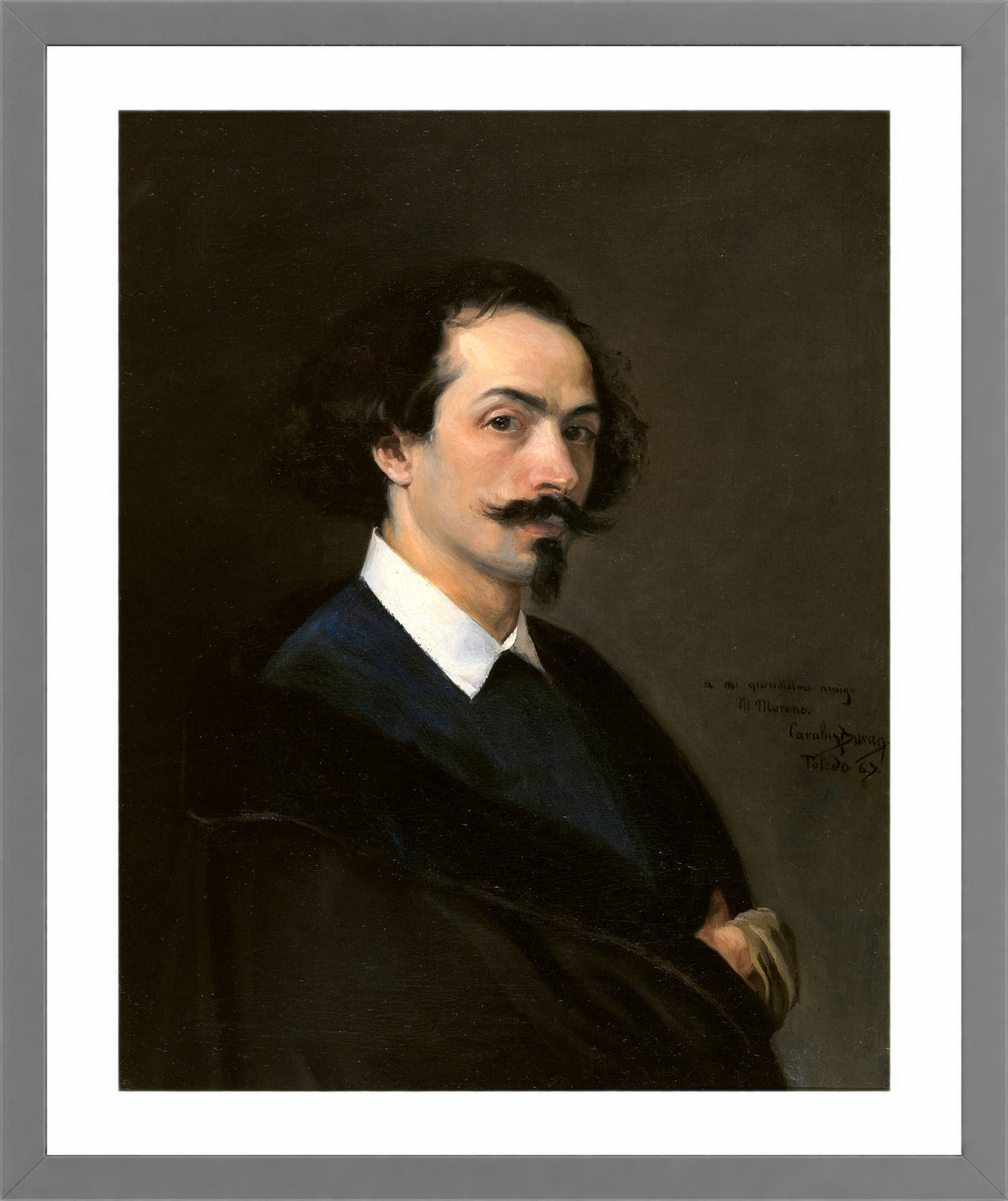 Carolus-Duran Print, Painter Matías Moreno (1867) — light grey frame