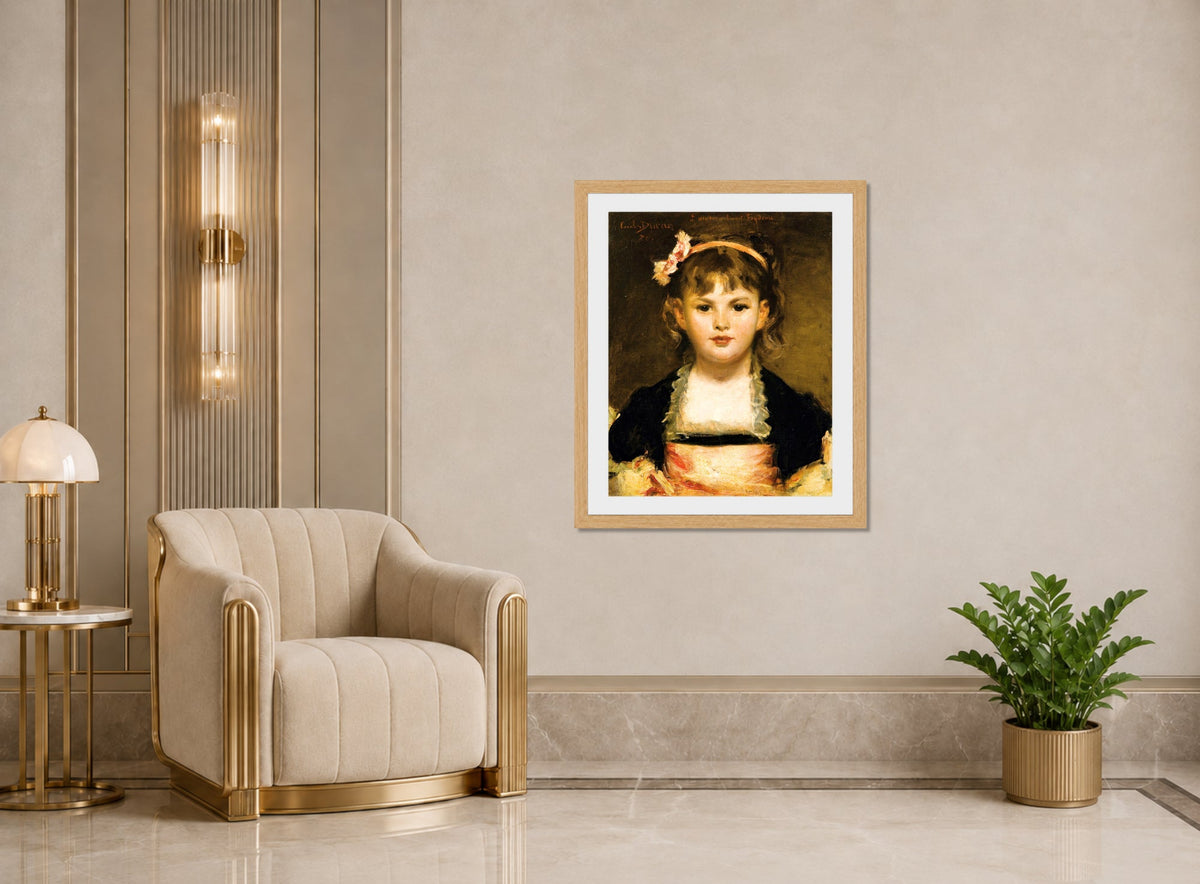 Carolus-Duran Print, Portrait of a Young Girl (1870) — art deco roomset