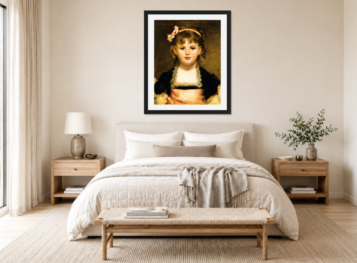 Carolus-Duran Print, Portrait of a Young Girl (1870) — bedroom