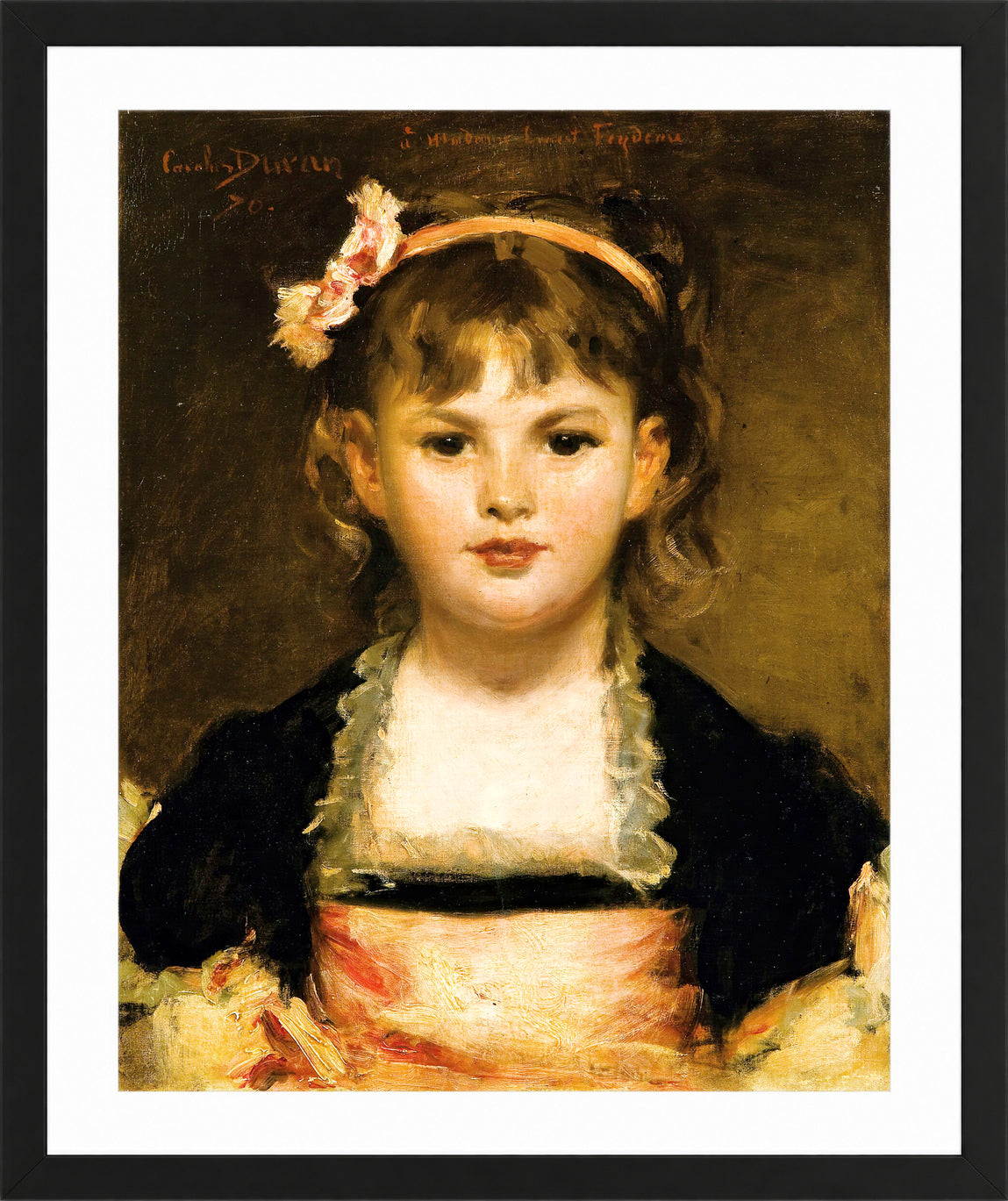 Carolus-Duran Print, Portrait of a Young Girl (1870) — black frame