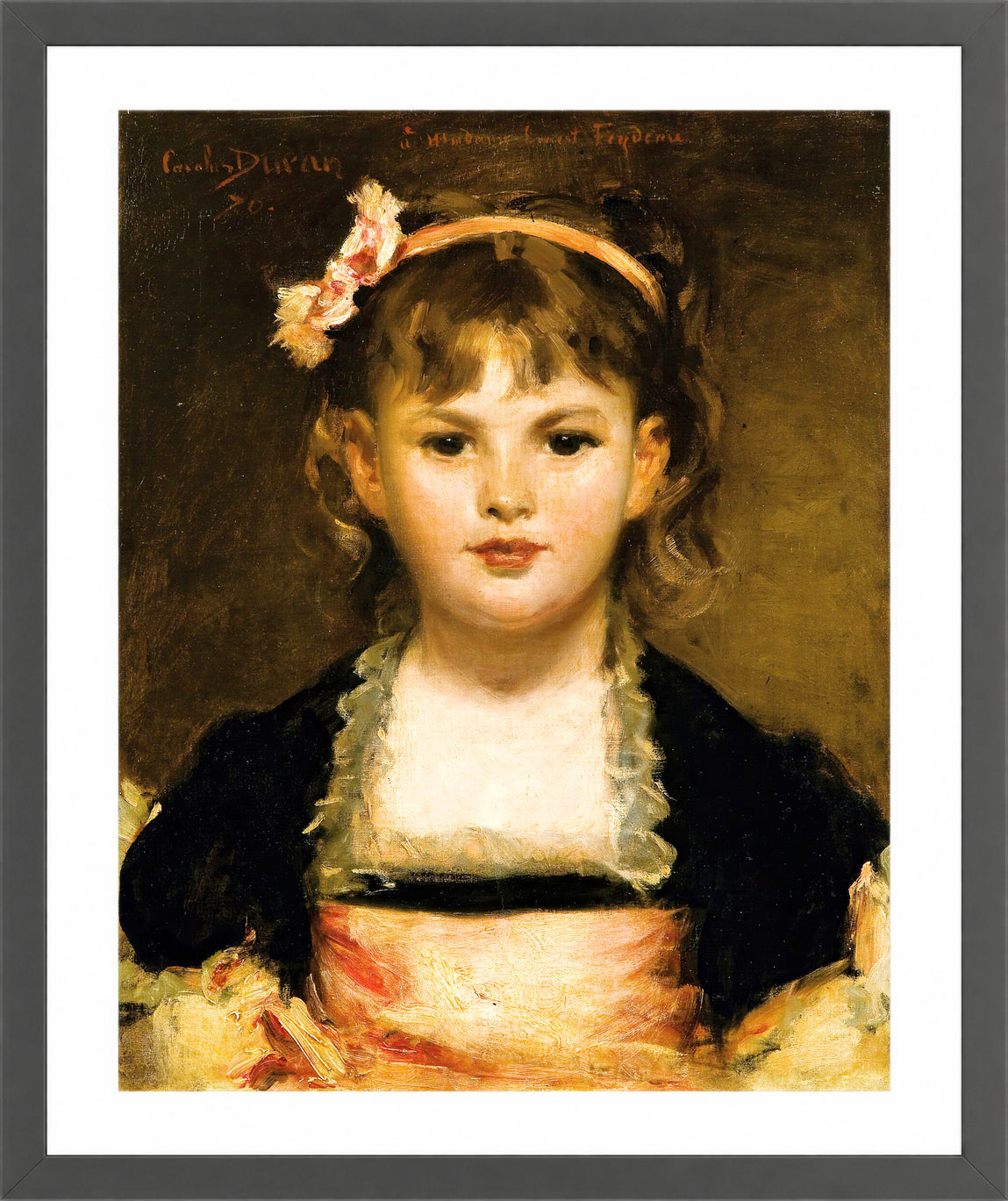 Carolus-Duran Print, Portrait of a Young Girl (1870) — dark grey frame