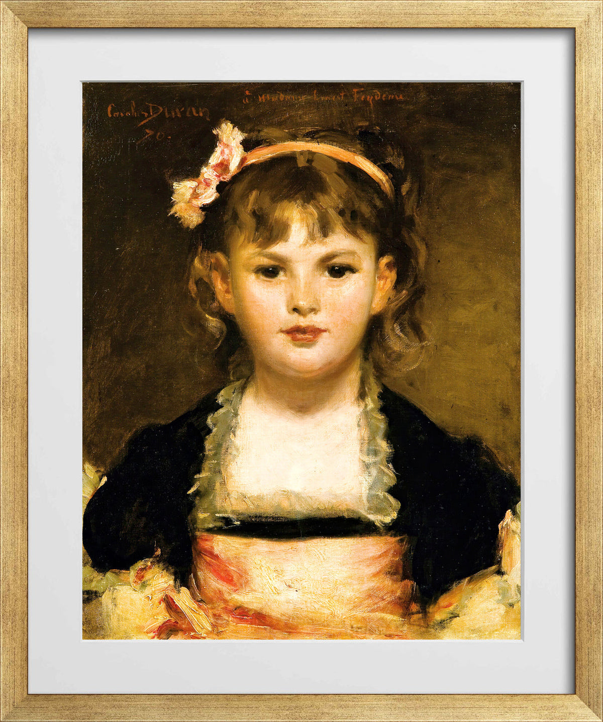 Carolus-Duran Print, Portrait of a Young Girl (1870) — gold frame
