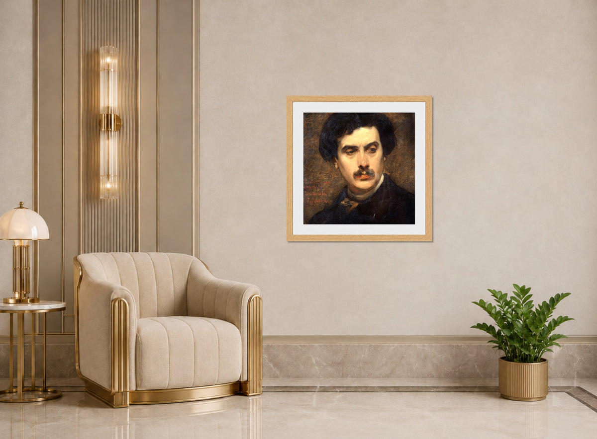 Carolus-Duran Print, Portrait of Alexandre Falguière (1870) — art deco roomset