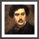 Carolus-Duran Print, Portrait of Alexandre Falguière (1870) — dark grey frame