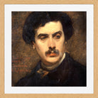 Carolus-Duran Print, Portrait of Alexandre Falguière (1870) — oak frame