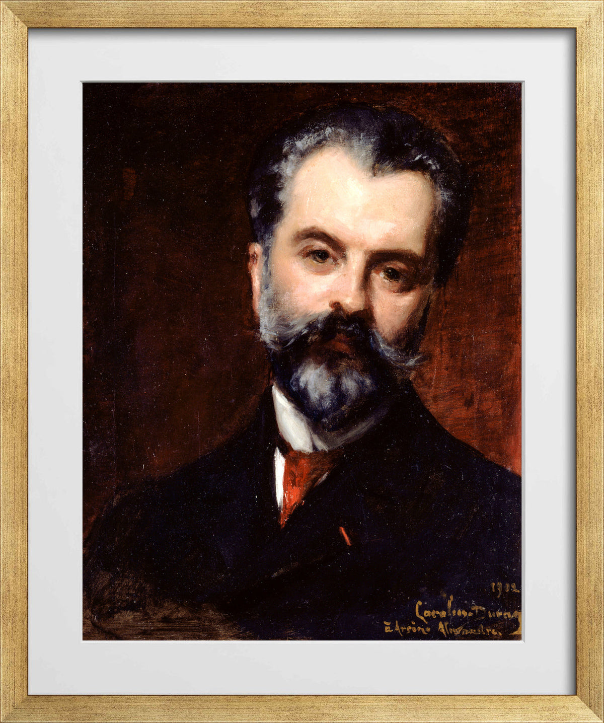Carolus-Duran Print, Portrait of Arsène Alexandre (1902) — gold frame
