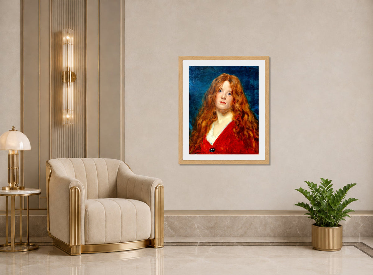 Carolus-Duran Print, Portrait of a Red-Haired Woman — art deco roomset