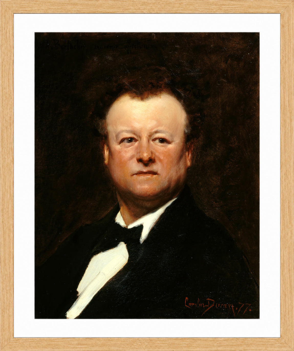 Carolus-Duran Print, Portrait of Jean-François Berthelier (1877) — oak frame