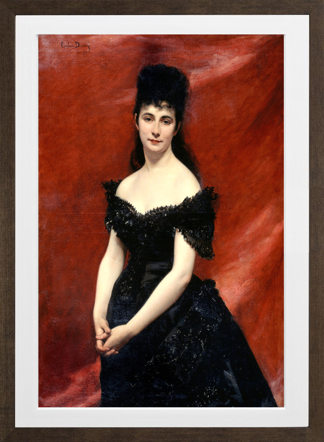 Carolus-Duran Print, Portrait of Léonie Dufresne (1875) — brown frame