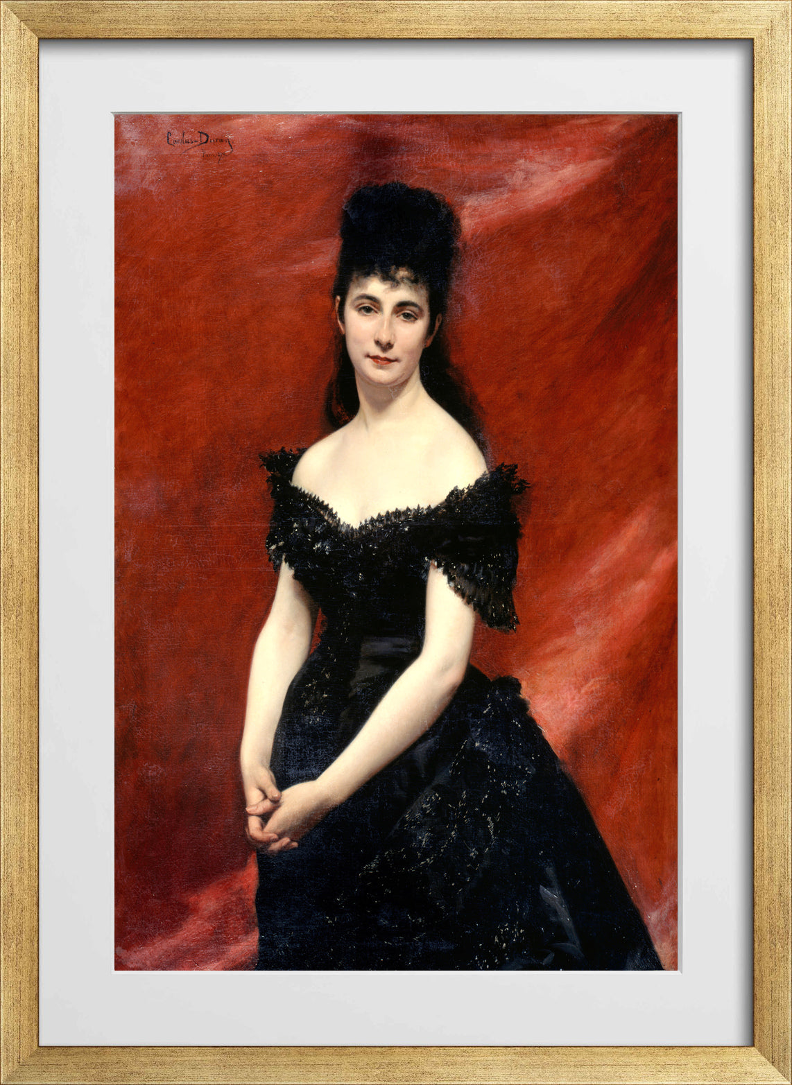 Carolus-Duran Print, Portrait of Léonie Dufresne (1875) — gold frame