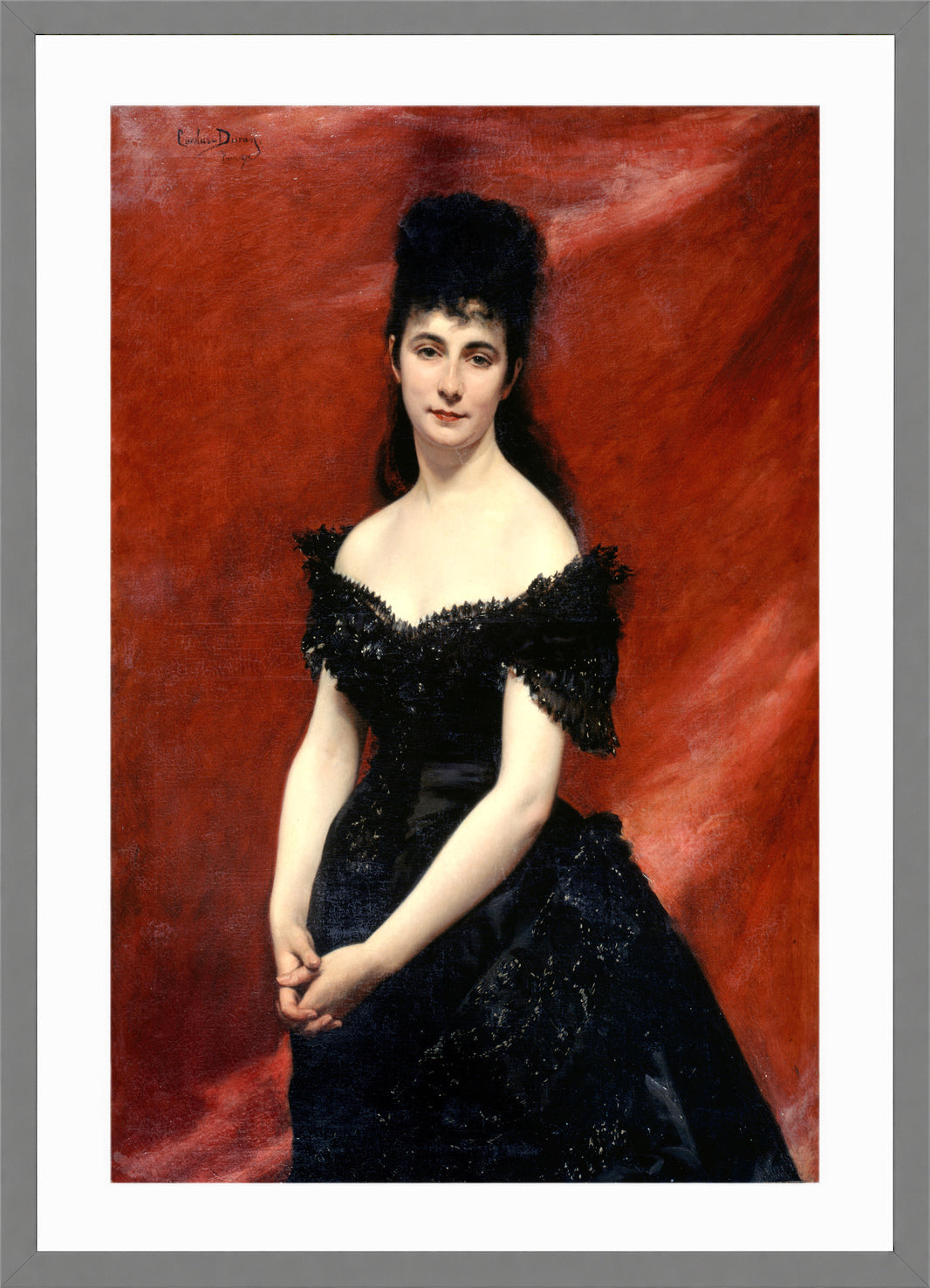 Carolus-Duran Print, Portrait of Léonie Dufresne (1875) — light grey frame