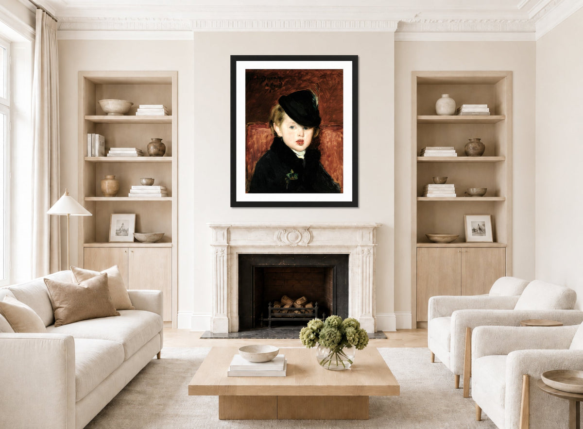 Carolus-Duran Print, Portrait of Louis Ghémar l’Aîné (1871) — living room roomset