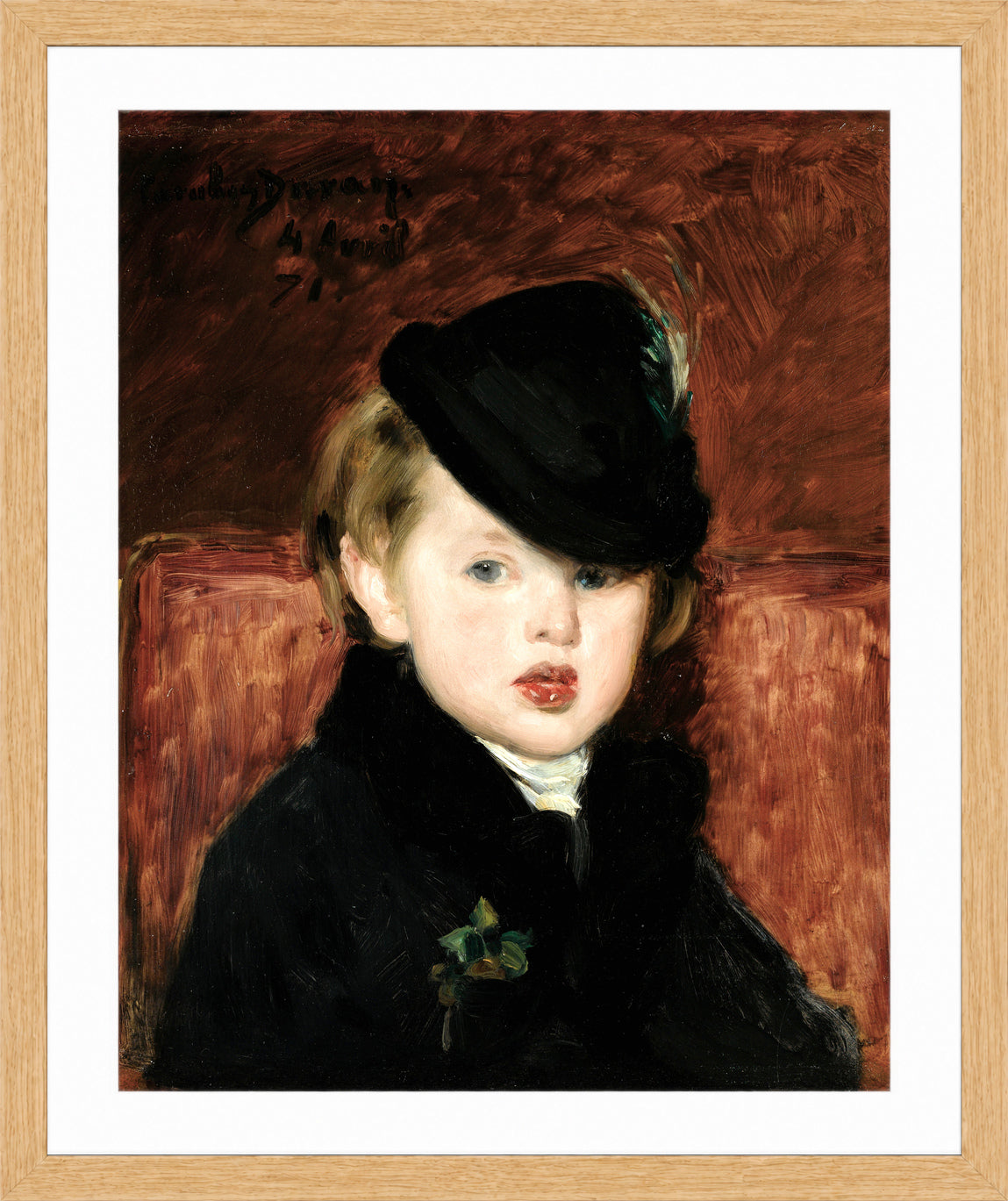 Carolus-Duran Print, Portrait of Louis Ghémar l’Aîné (1871) — oak frame