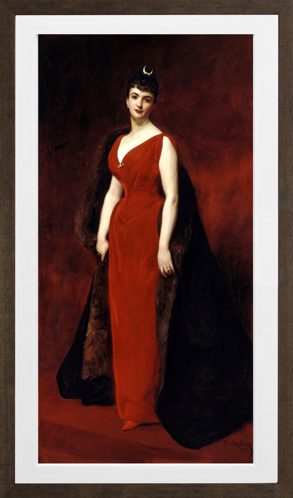 Carolus-Duran Print, Portrait of Madame Edgar Stern (1889) — brown frame
