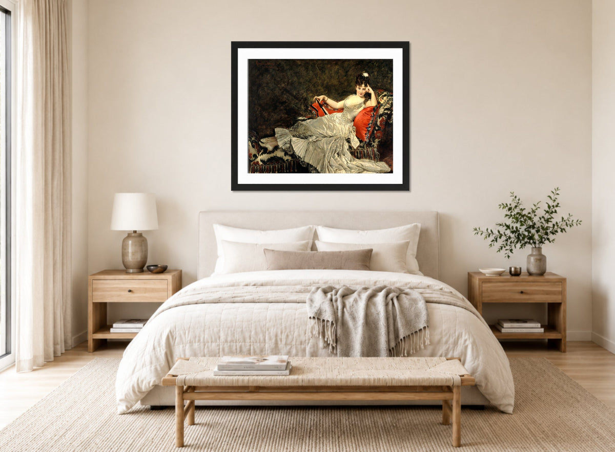 Carolus-Duran Print, Portrait of Mademoiselle de Lancey (1876) — bedroom