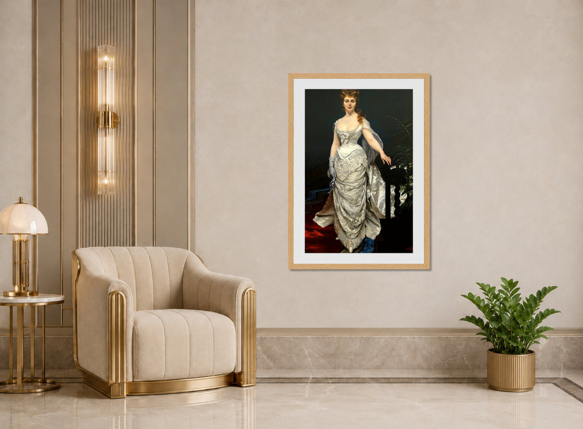 Carolus-Duran Print, Portrait of Mademoiselle X, Marquise Anforti (1875) — art deco roomset