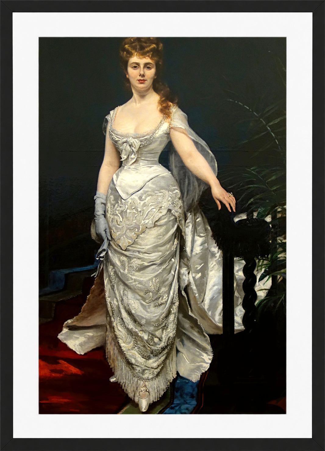 Carolus-Duran Print, Portrait of Mademoiselle X, Marquise Anforti (1875) — black frame