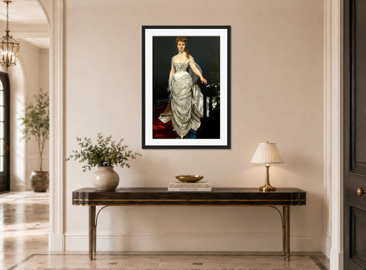 Carolus-Duran Print, Portrait of Mademoiselle X, Marquise Anforti (1875) — hallway