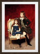 Carolus-Duran Print, Portrait of Marguerite and Robert de Broglie (1890) — brown frame