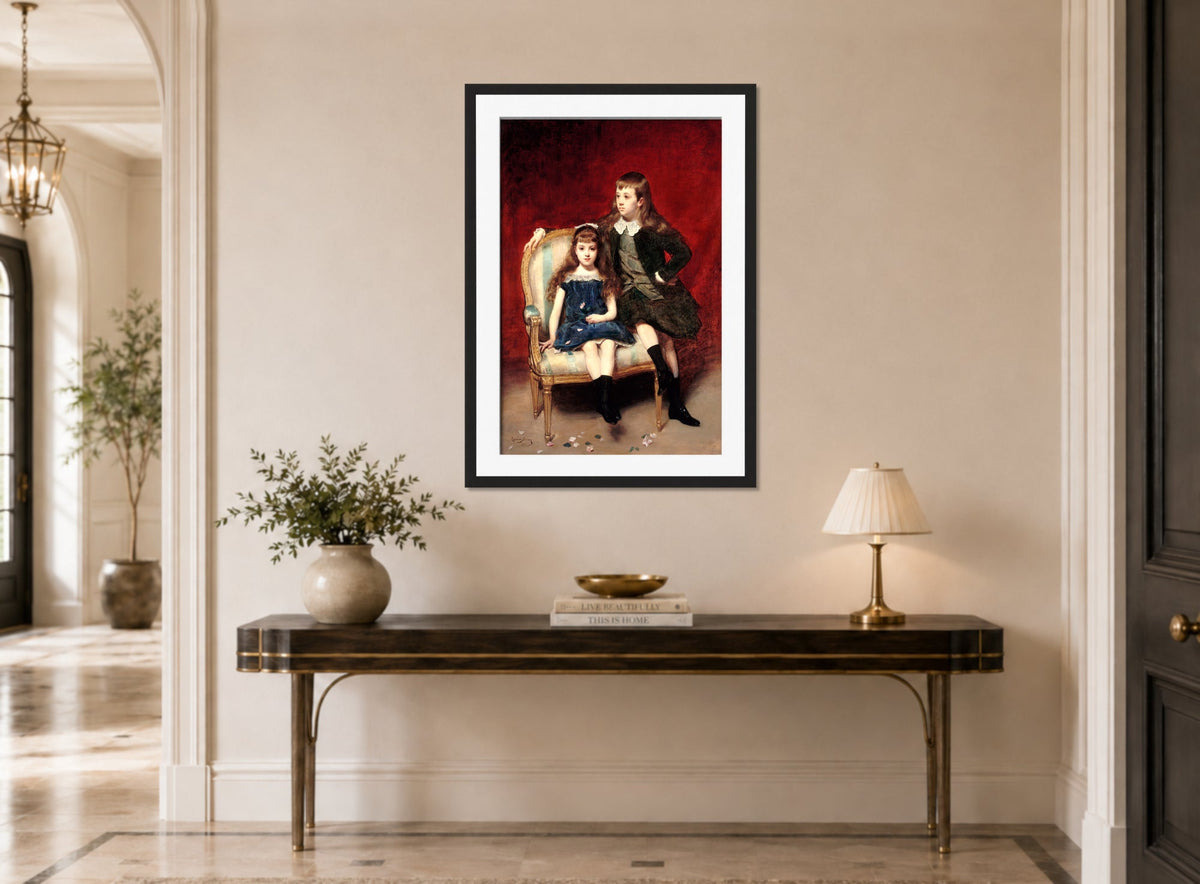 Carolus-Duran Print, Portrait of Marguerite and Robert de Broglie (1890) — hallway