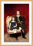Carolus-Duran Print, Portrait of Marguerite and Robert de Broglie (1890) — oak frame
