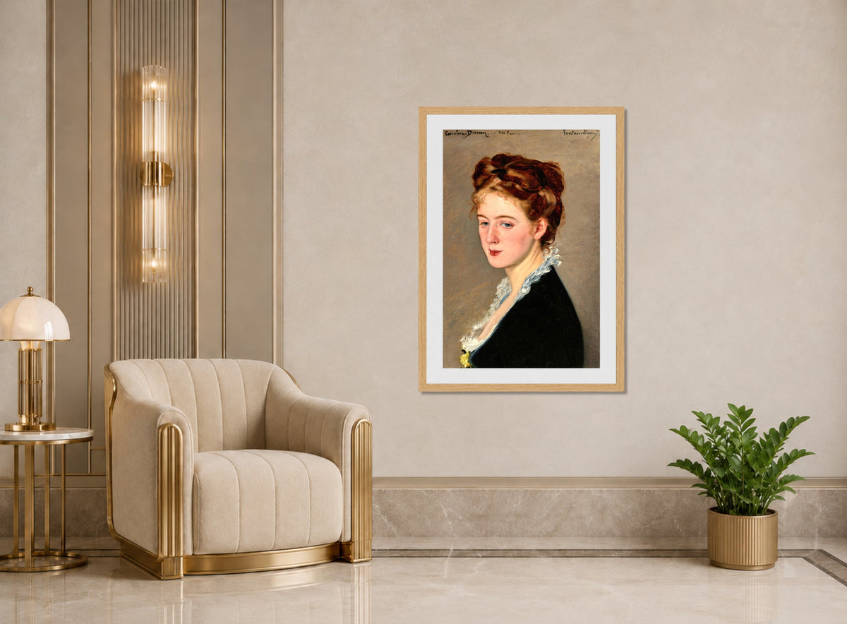 Carolus-Duran Print, Portrait of Mademoiselle Faure (1873) — art deco roomset