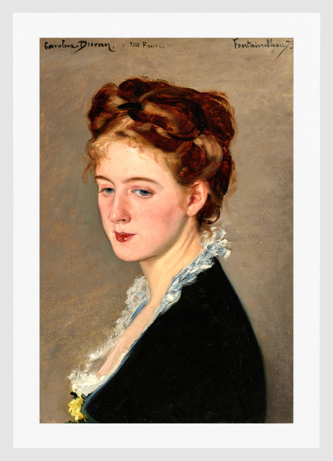 Carolus-Duran Print, Portrait of Mademoiselle Faure (1873) — white frame