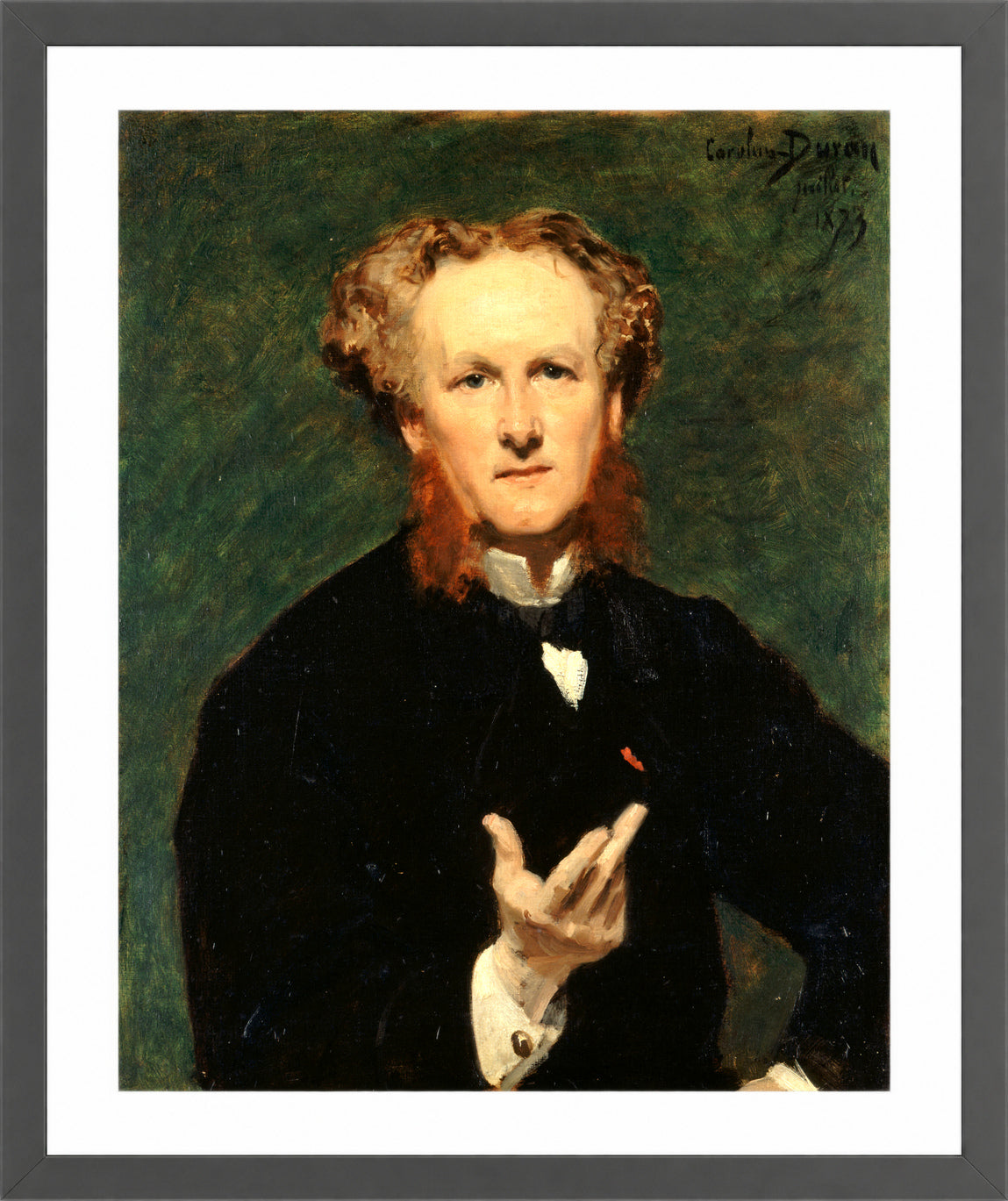 Carolus-Duran Print, Portrait of Étienne Haro (1873) — dark grey frame