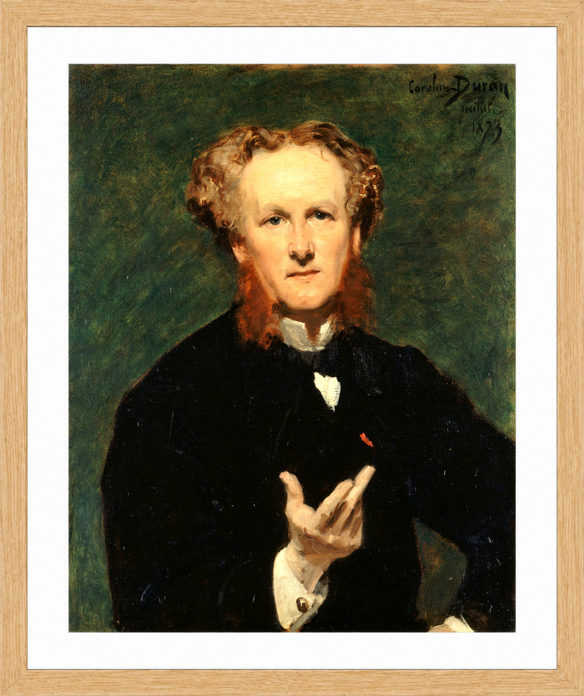 Carolus-Duran Print, Portrait of Étienne Haro (1873) — oak frame