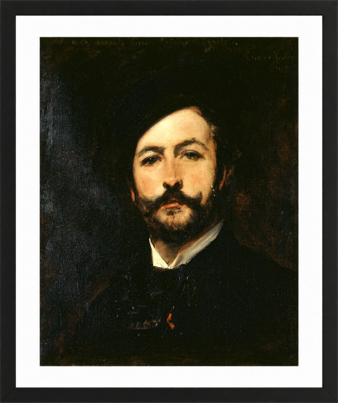 Carolus-Duran Print, Portrait of Baron Antoine d’Ezpeleta (1882) — black frame