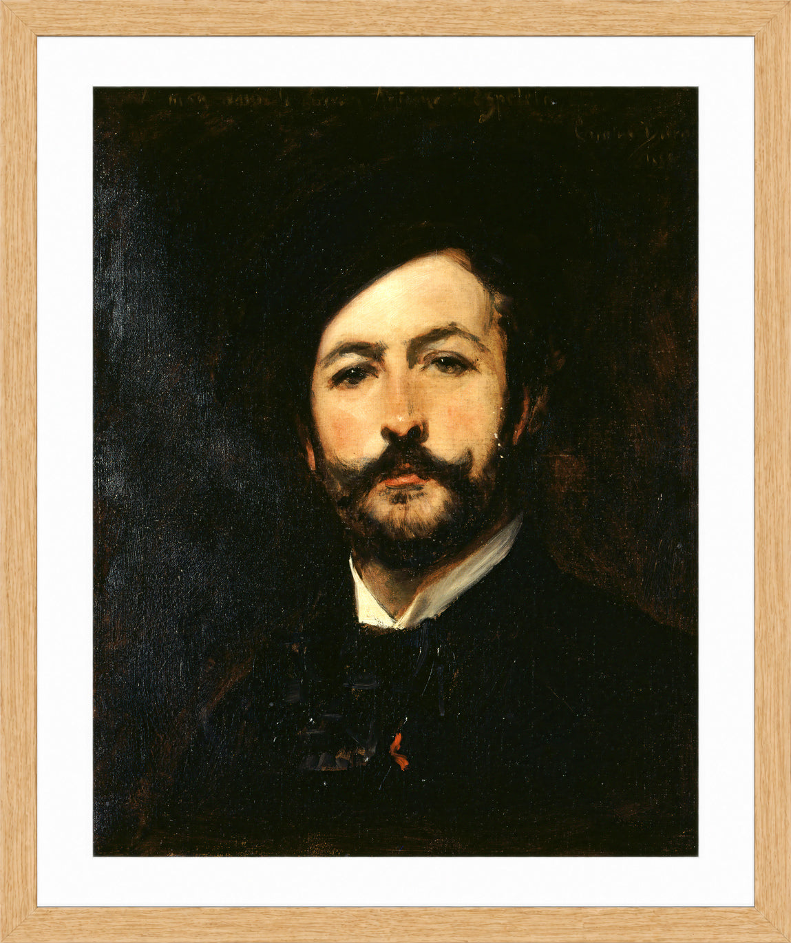 Carolus-Duran Print, Portrait of Baron Antoine d’Ezpeleta (1882) — oak frame