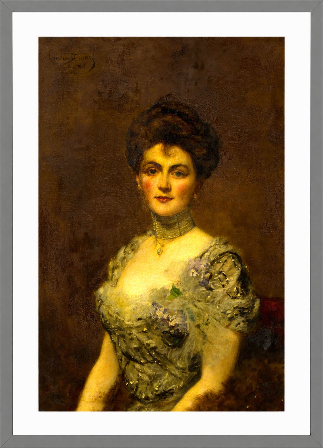 Carolus-Duran Print, Portrait of a Woman (1900) — light grey frame