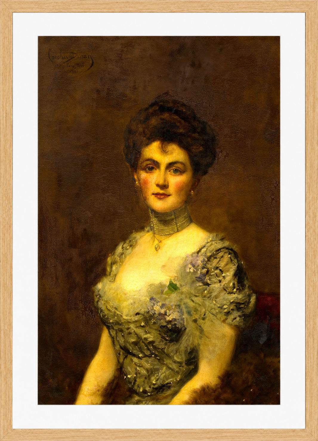 Carolus-Duran Print, Portrait of a Woman (1900) — oak frame