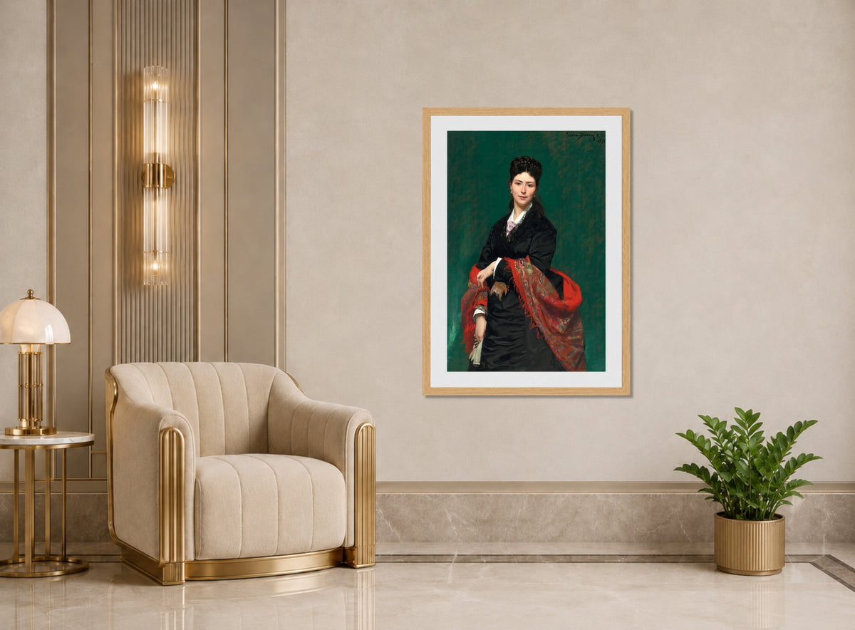 Carolus-Duran Print, Portrait of Madame Marie Clerc (1874) — art deco roomset