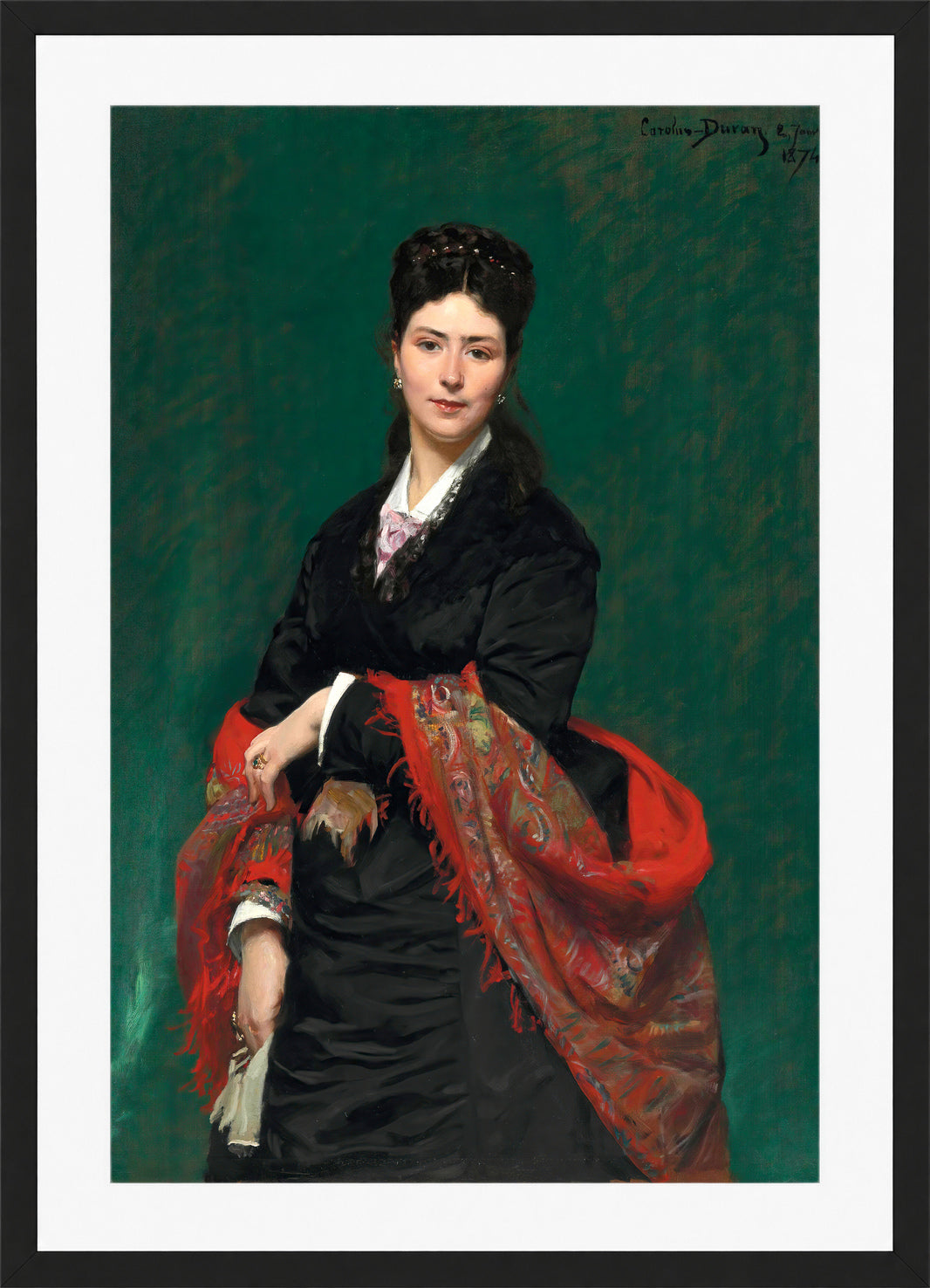 Carolus-Duran Print, Portrait of Madame Marie Clerc (1874) — black frame