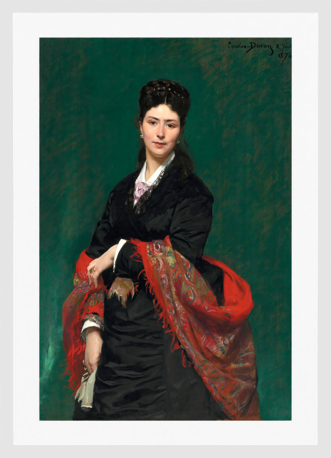 Carolus-Duran Print, Portrait of Madame Marie Clerc (1874) — white frame