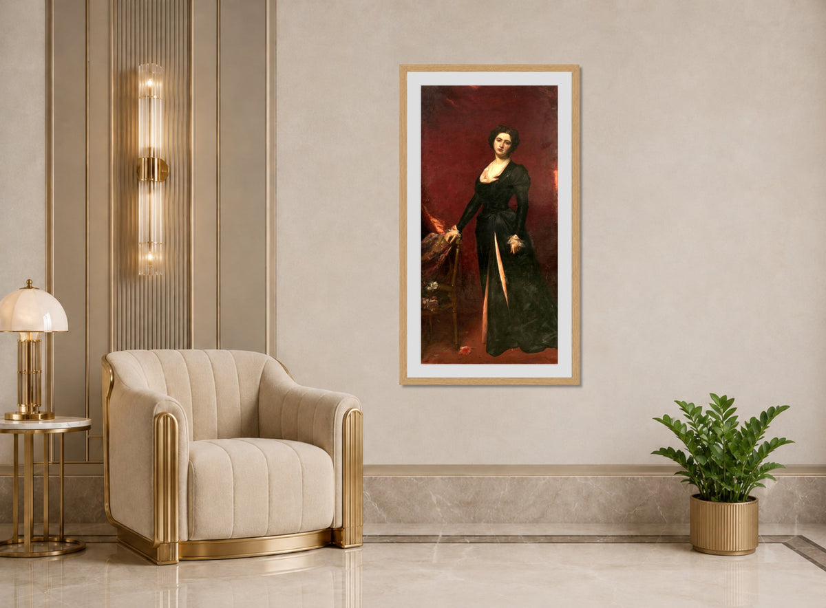 Carolus-Duran Print, Portrait of María Reyna de Fernández Blanco (1899) — art deco roomset