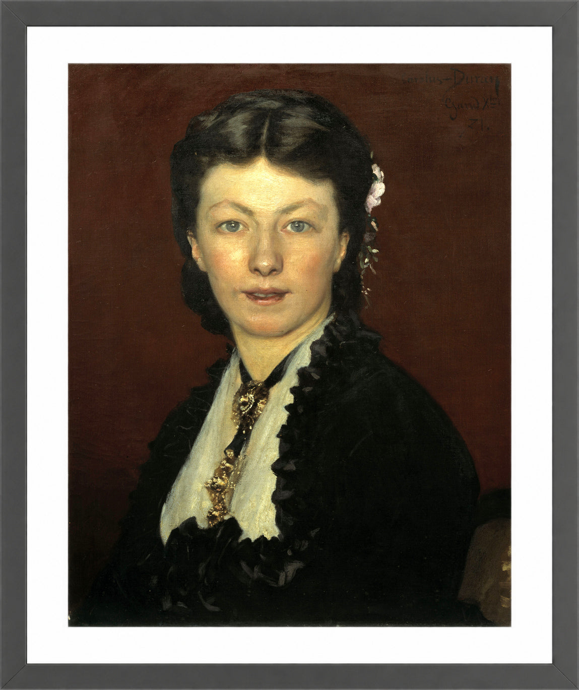 Carolus-Duran Print, Portrait of Mrs Adolphe Neyt (1871) — dark grey frame