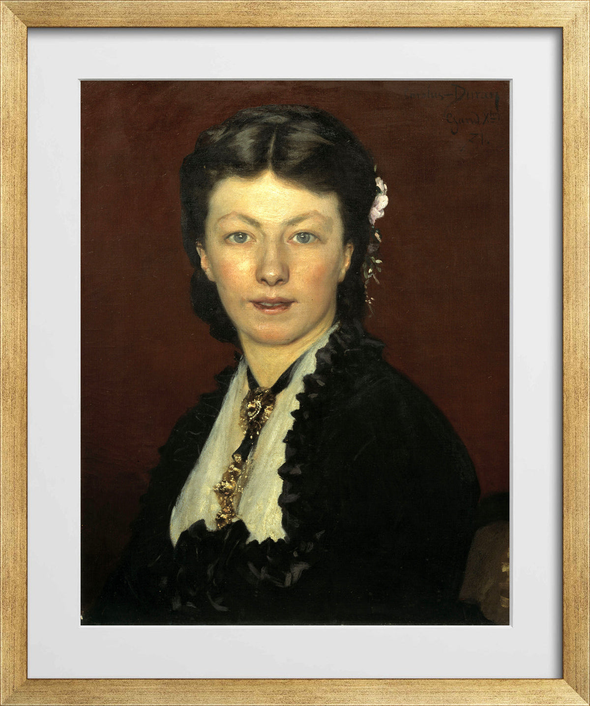 Carolus-Duran Print, Portrait of Mrs Adolphe Neyt (1871) — gold frame