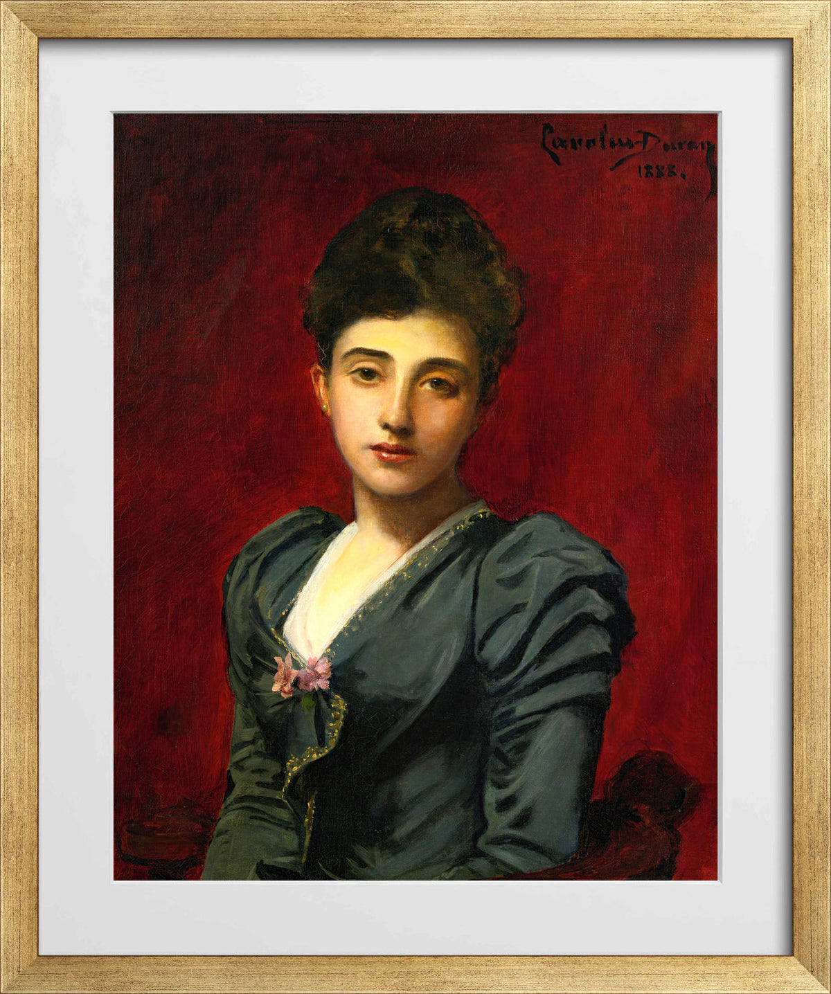 Carolus-Duran Print, Portrait of the Countess Lily de Roussy de Sales (1888) — gold frame